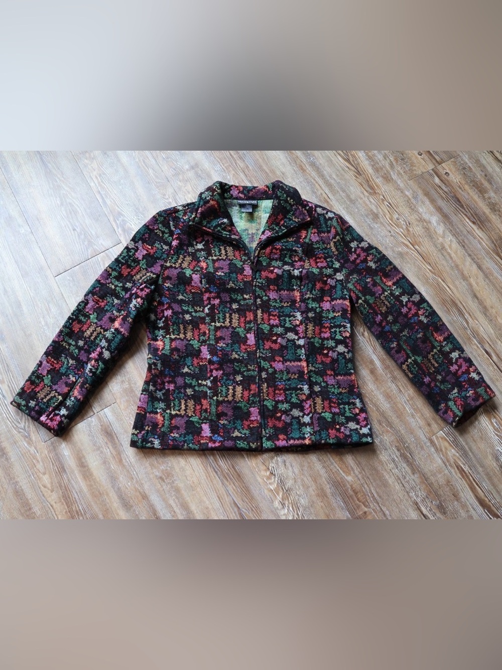 Molly & Maxx Art To Wear Tapestry Jacket Full Zip Whimsigoth Boho Womens Medium